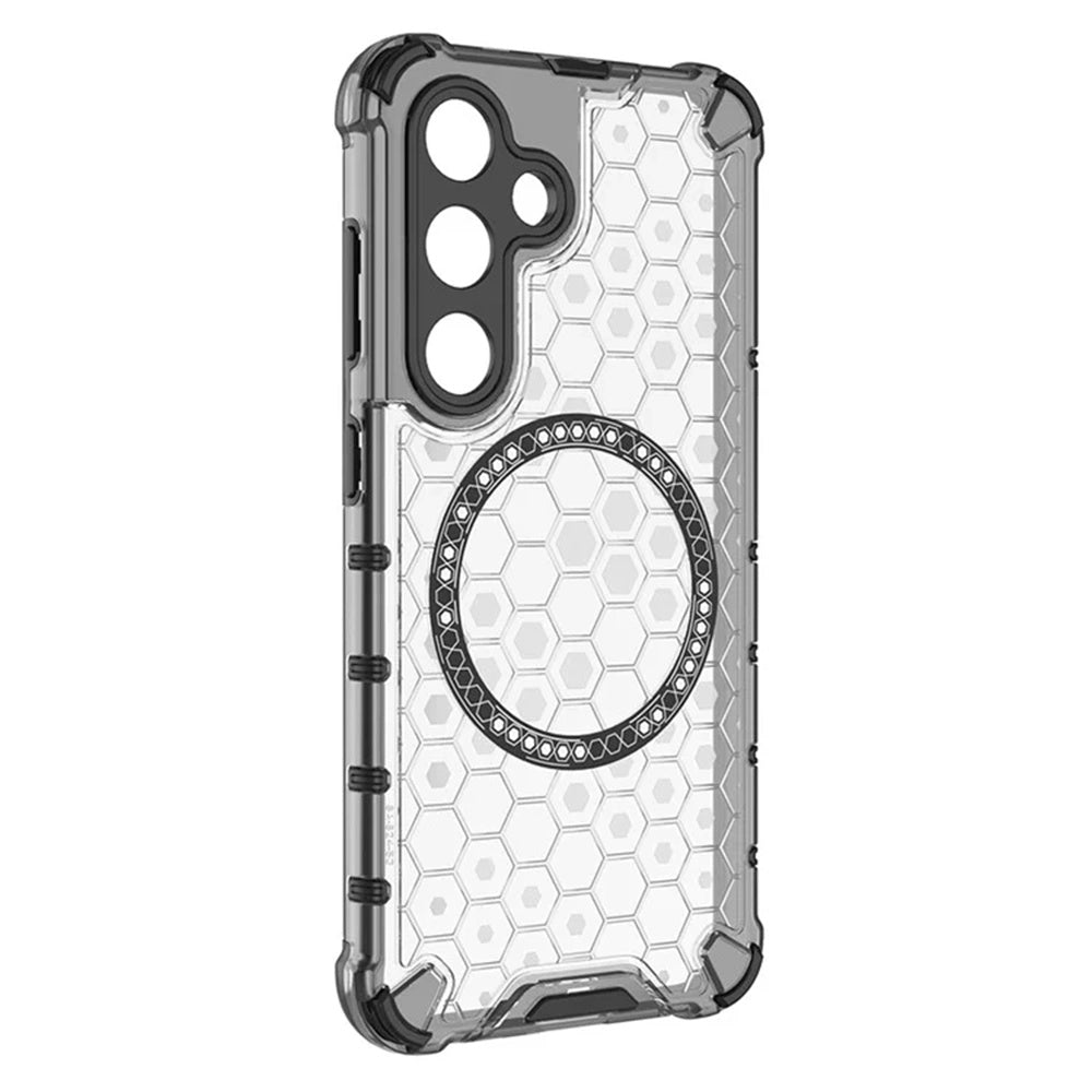 MagSafe-Hülle für Samsung Galaxy S24 S921, Techsuit, HoneyComb Shield, Weiß