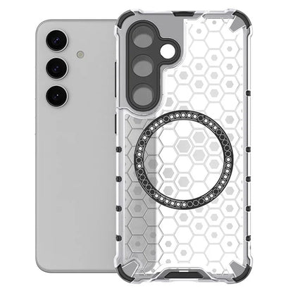MagSafe-Hülle für Samsung Galaxy S24 S921, Techsuit, HoneyComb Shield, Weiß