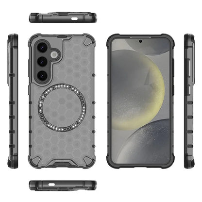 MagSafe-Hülle für Samsung Galaxy S24 S921, Techsuit, HoneyComb Shield, Schwarz
