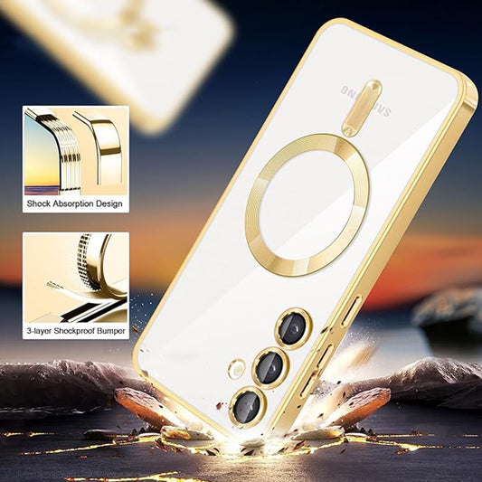 MagSafe-Hülle für Samsung Galaxy S24 S921, Techsuit, Luxury Crystal, Silber