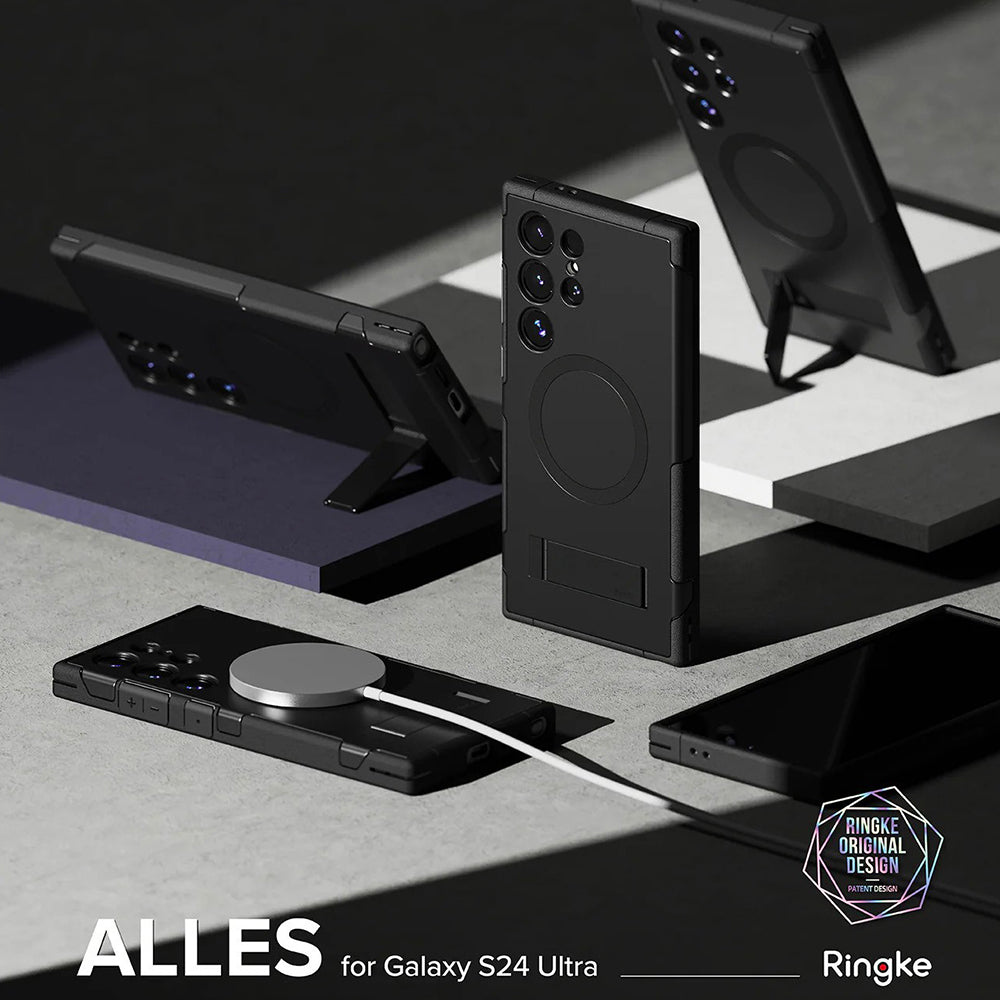 MagSafe-Hülle für Samsung Galaxy S24 Ultra S928, Ringke, Alles, Schwarz