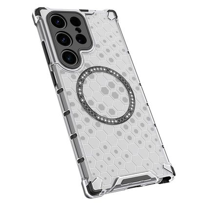 MagSafe Case for Samsung Galaxy S24 Ultra S928, Techsuit, HoneyComb Shield, White