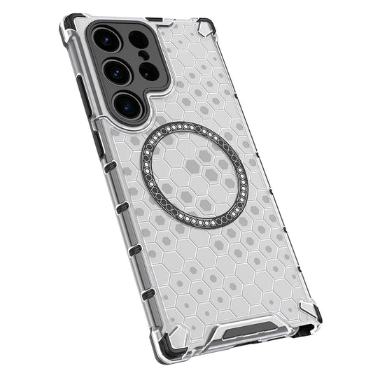MagSafe-Hülle für Samsung Galaxy S24 Ultra S928, Techsuit, HoneyComb Shield, Weiß