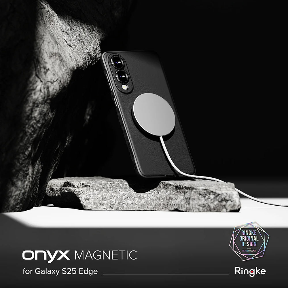 MagSafe-Hülle für Samsung Galaxy S25 Edge S937, Ringke, Onyx, Schwarz