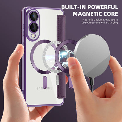 MagSafe Case for Samsung Galaxy S25 Edge S937, Techsuit, SmartMag Book, Purple