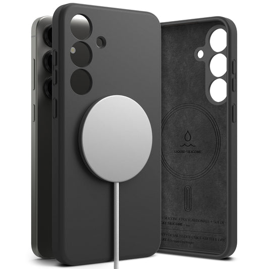 MagSafe Hülle für Samsung Galaxy S25+ S936, Ringke, Silikon, Schwarz