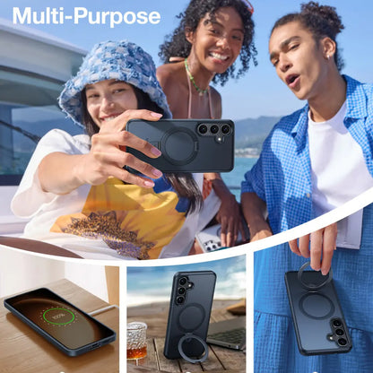 MagSafe Hülle für Samsung Galaxy S25+ S936, Torras, Ostand, Schwarz