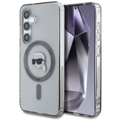 MagSafe Hülle für Samsung Galaxy S25 S931, Karl Lagerfeld, IML Karl's Head, Schwarz