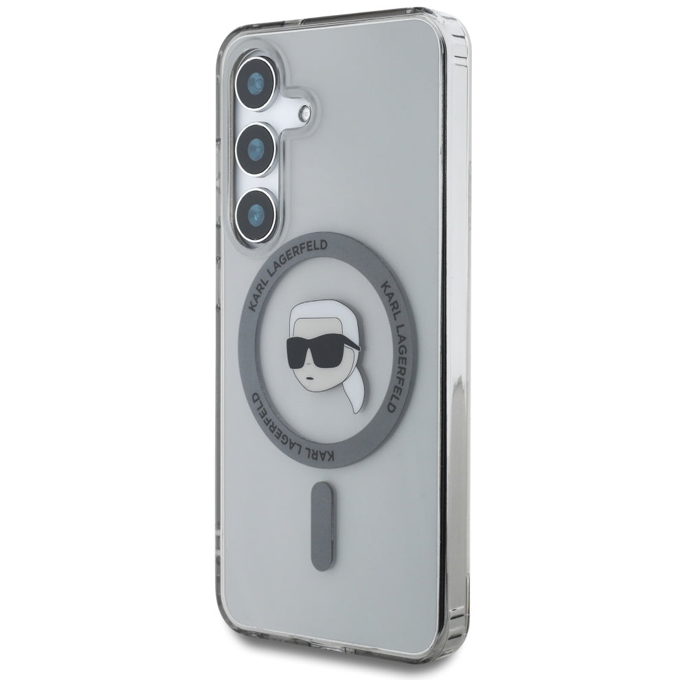 MagSafe Hülle für Samsung Galaxy S25 S931, Karl Lagerfeld, IML Karl's Head, Schwarz