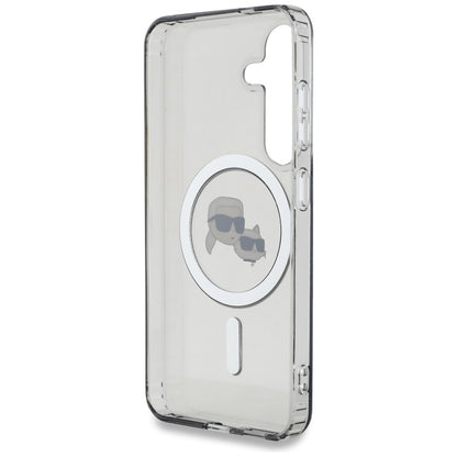 MagSafe Hülle für Samsung Galaxy S25 S931, Karl Lagerfeld, IML Metal Karl & Choupette's Heads, Schwarz