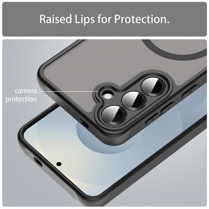 MagSafe Hülle für Samsung Galaxy S25 S931 / S24 S921, Techsuit, HaloFrost II (Big Lens Hole), Schwarz