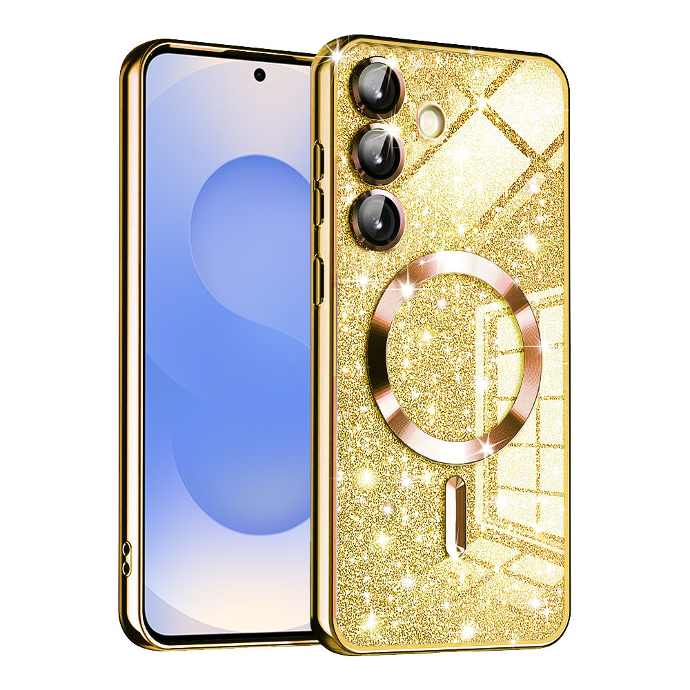 MagSafe-Hülle für Samsung Galaxy S25 S931, Techsuit, Luxury Glitter, Gold