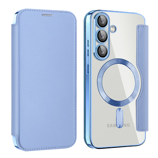 MagSafe-Hülle für Samsung Galaxy S25 S931, Techsuit, SmartMag Book, Blau