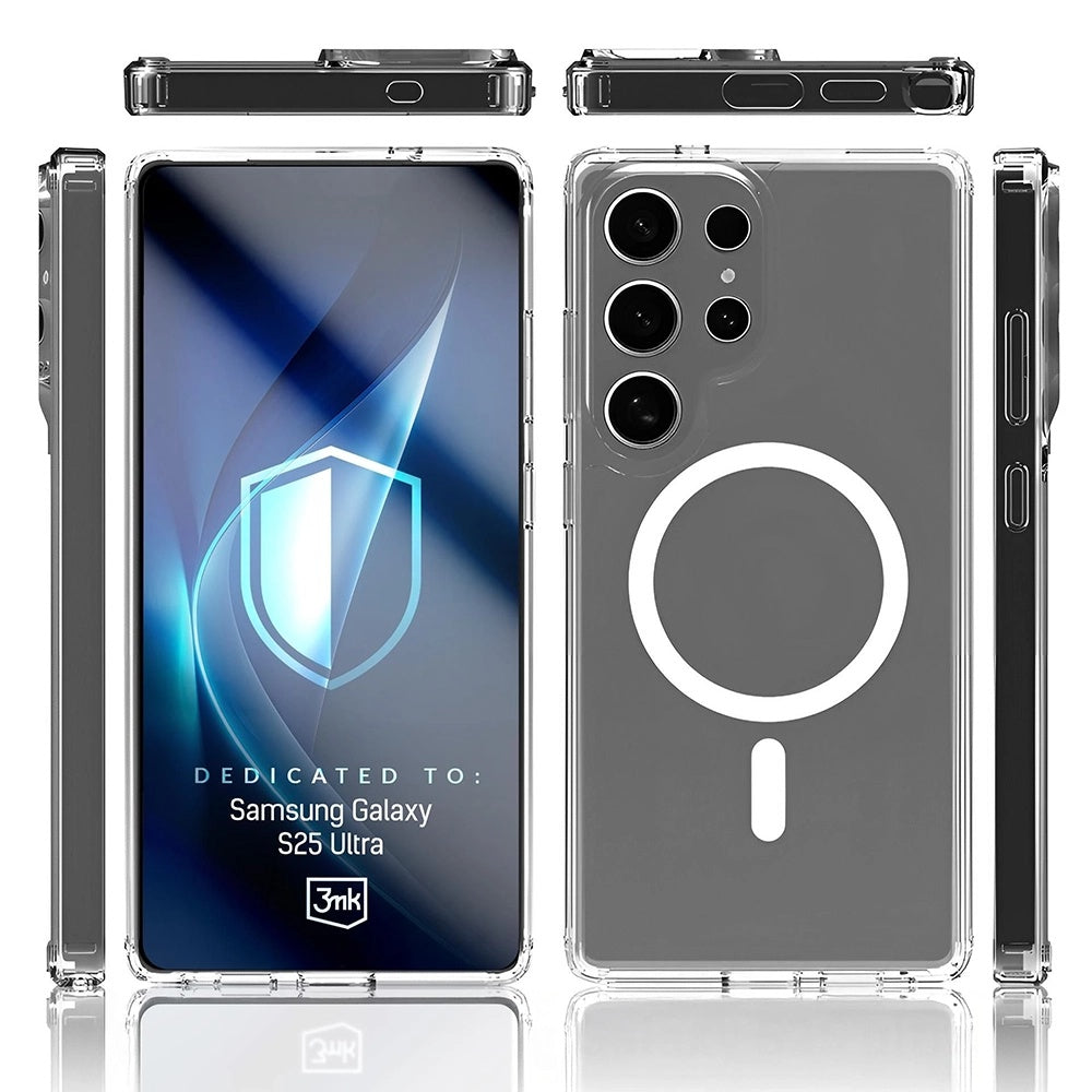 MagSafe-Hülle für Samsung Galaxy S25 Ultra S938, 3MK, Armor MagCase, Transparent