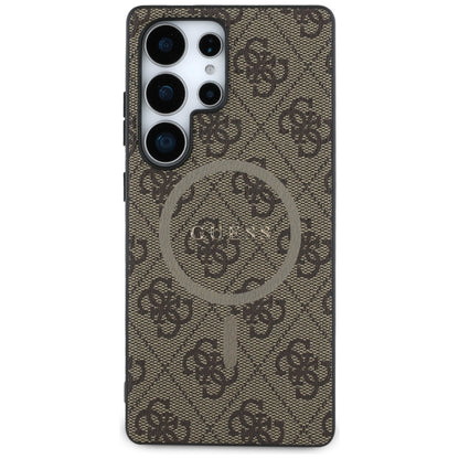 MagSafe Case for Samsung Galaxy S25 Ultra S938, Guess, 4G Ring Classic Logo, Brown