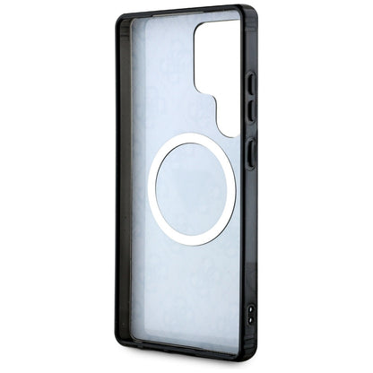 MagSafe Hülle für Samsung Galaxy S25 Ultra S938, Guess, IML Glitter 4G Circle Triangle, Schwarz