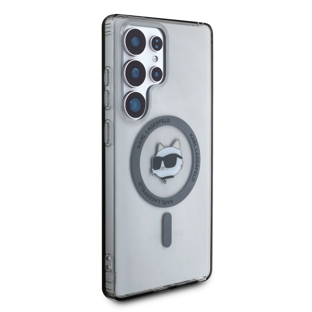 MagSafe Hülle für Samsung Galaxy S25 Ultra S938, Karl Lagerfeld, IML Choupette's Head, Schwarz