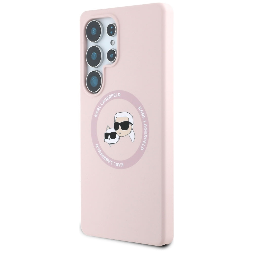 MagSafe Case for Samsung Galaxy S25 Ultra S938, Karl Lagerfeld, Silicone Double Heads, Pink