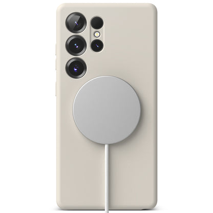 MagSafe-Hülle für Samsung Galaxy S25 Ultra S938, Ringke, Silikon, Creme