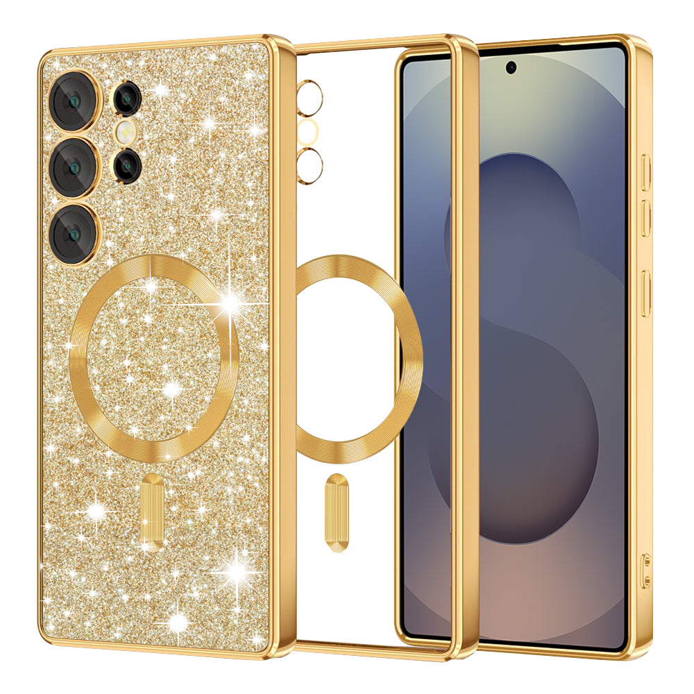 MagSafe-Hülle für Samsung Galaxy S25 Ultra S938, Techsuit, Luxury Glitter, Gold