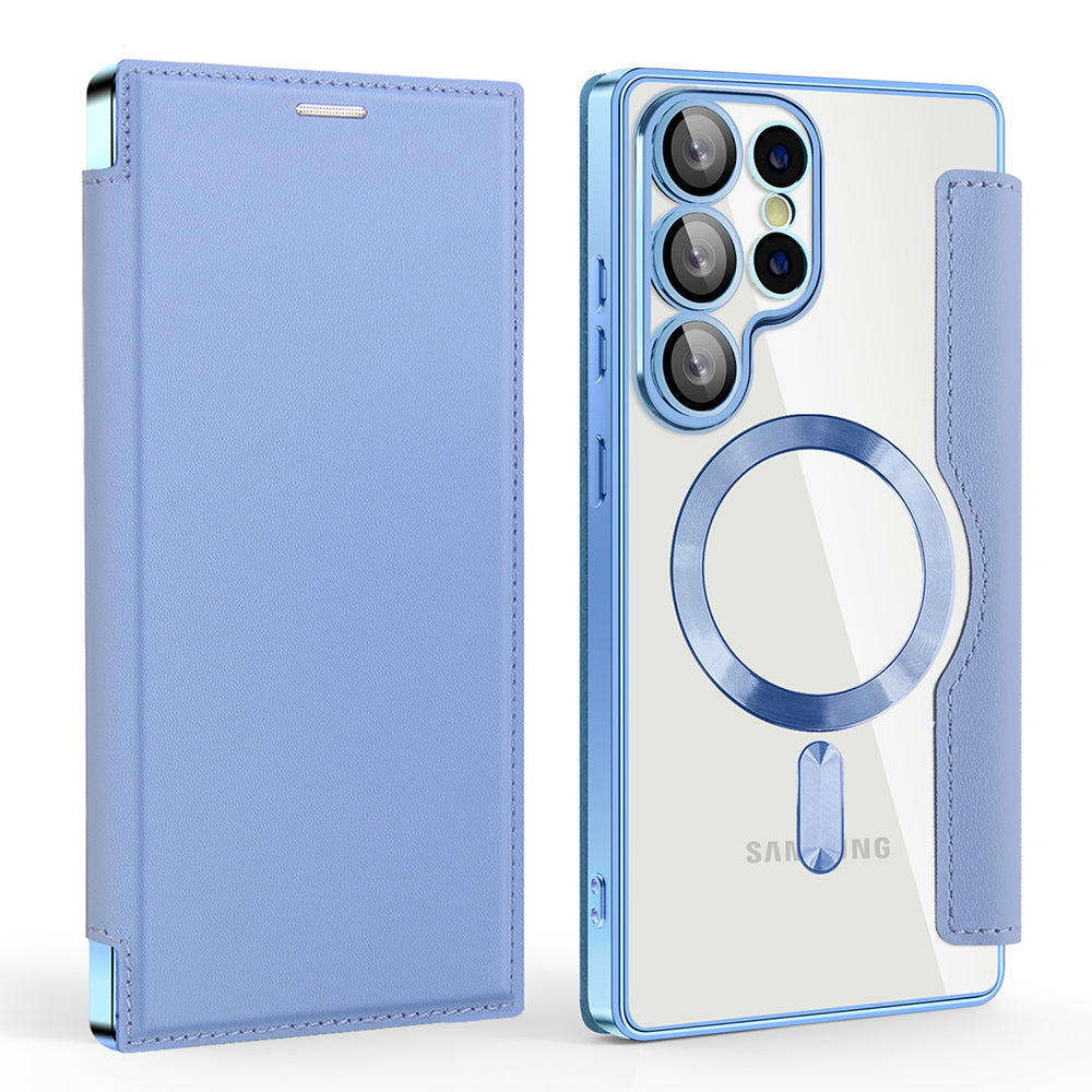 MagSafe Case for Samsung Galaxy S25 Ultra S938, Techsuit, SmartMag Book, Blue