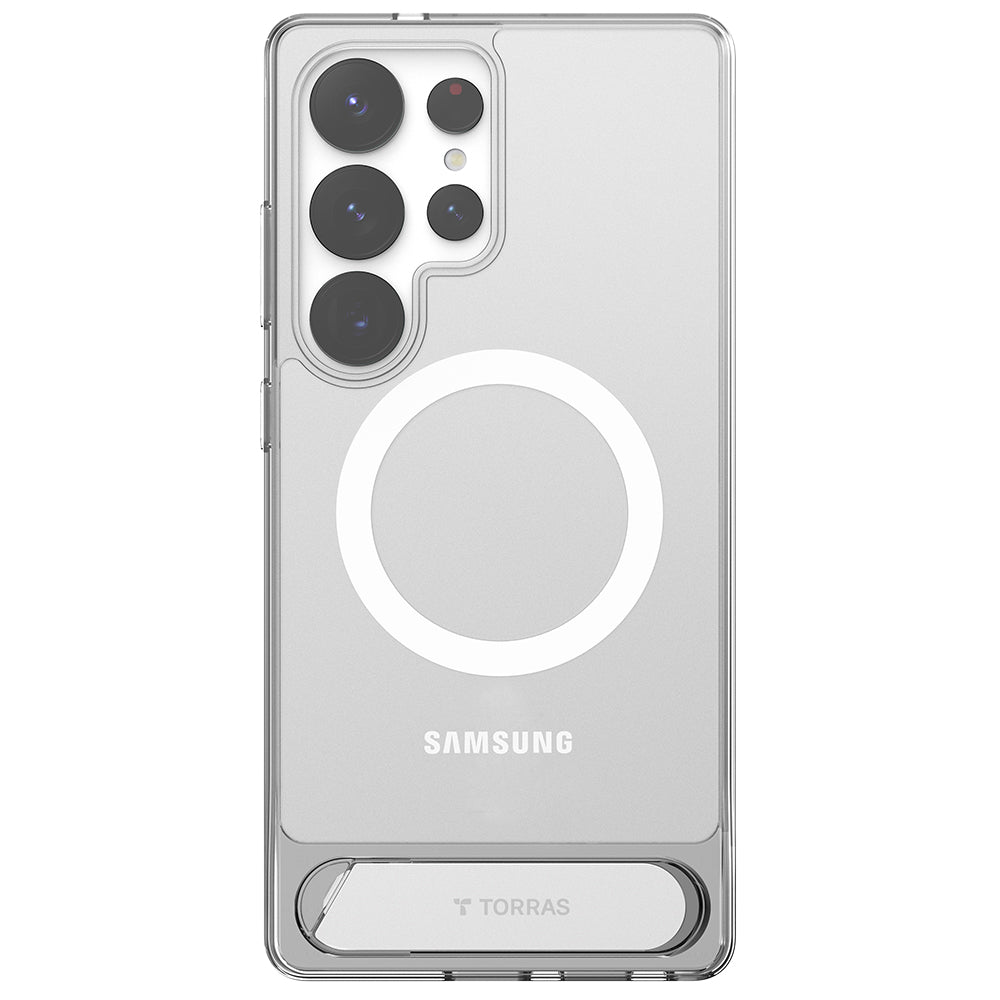 MagSafe Hülle für Samsung Galaxy S25 Ultra S938, Torras, Pstand, Transparent
