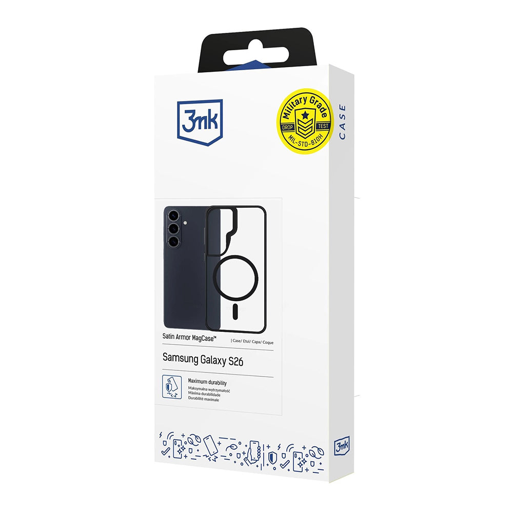 MagSafe Hülle für Samsung Galaxy S26, 3MK, Satin Armor, Transparent