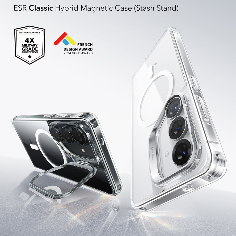MagSafe Case for Samsung Galaxy S26 Plus, ESR, Classic Hybrid Kickstand, Transparent