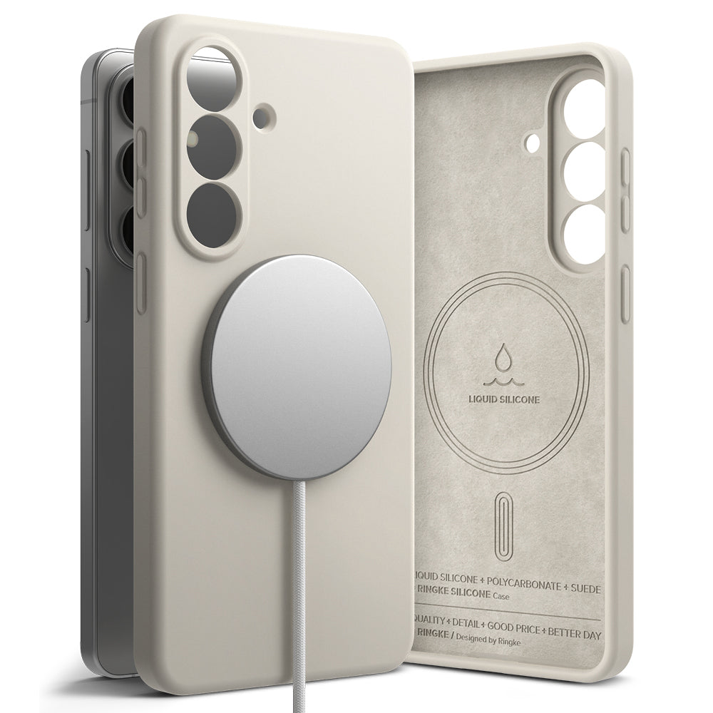 MagSafe Case for Samsung Galaxy S26 Plus, Ringke, Silicone, Cream