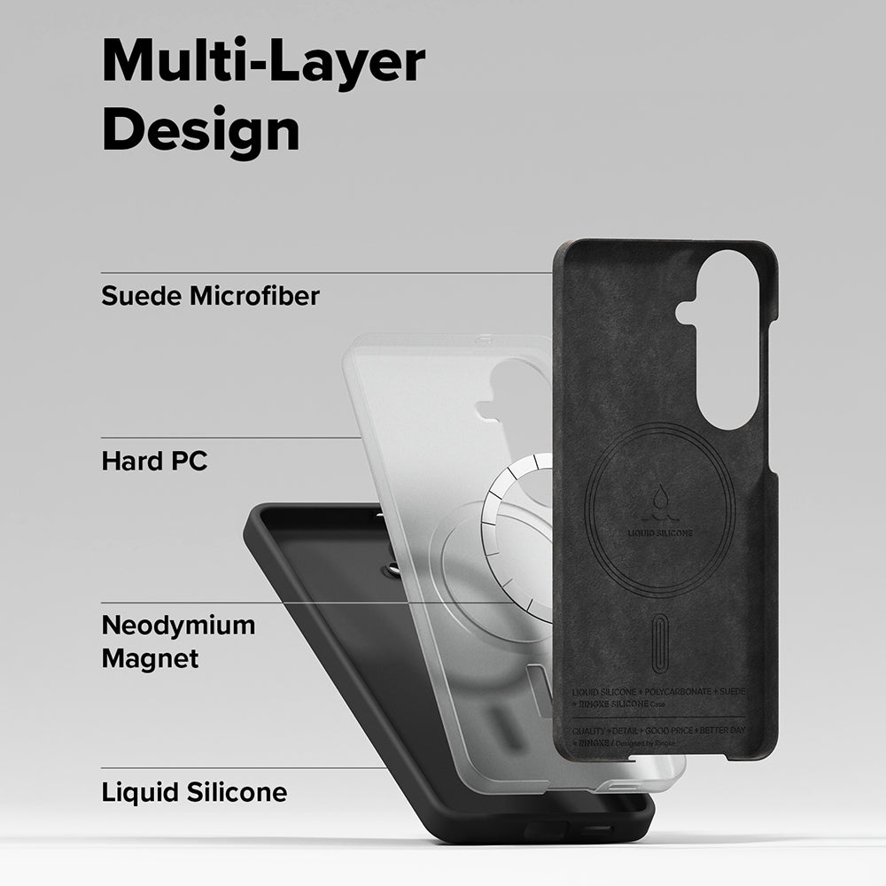 MagSafe Hülle für Samsung Galaxy S26 Plus, Ringke, Silikon, Schwarz