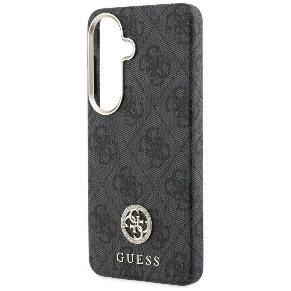 MagSafe-Hülle für Samsung Galaxy S26 Plus S947, Guess, 4G Rhinestone Rundes Logo, Schwarz