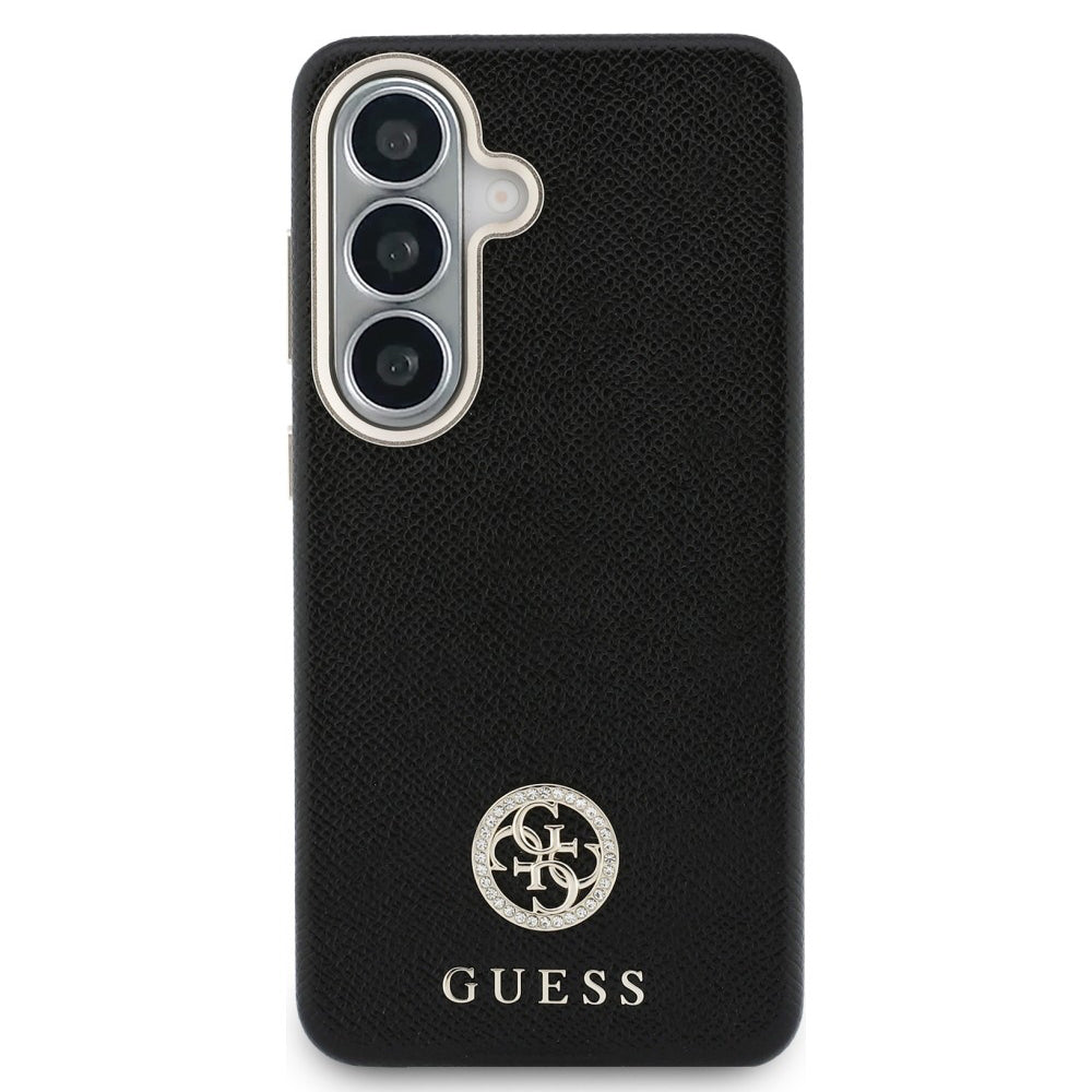 MagSafe Hülle für Samsung Galaxy S26 Plus S947, Guess, Rhinestone Round Logo, Schwarz