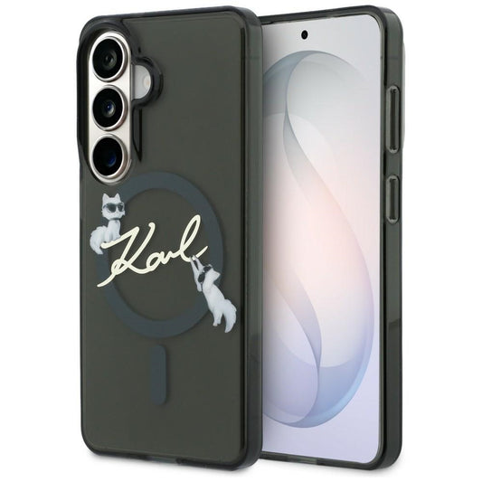 MagSafe-Hülle für Samsung Galaxy S26 Plus S947, Karl Lagerfeld, IML Choupette Karl Script Logo, Schwarz
