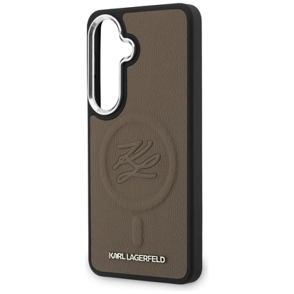 MagSafe Case for Samsung Galaxy S26 Plus S947, Karl Lagerfeld, Initial Logo Debossed, Brown