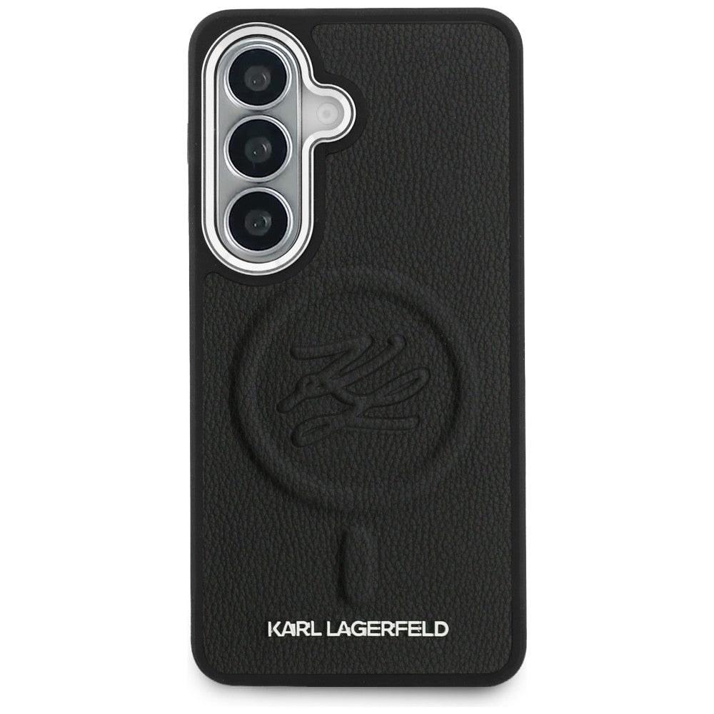 MagSafe Case for Samsung Galaxy S26 Plus S947, Karl Lagerfeld, Initial Logo Debossed, Black