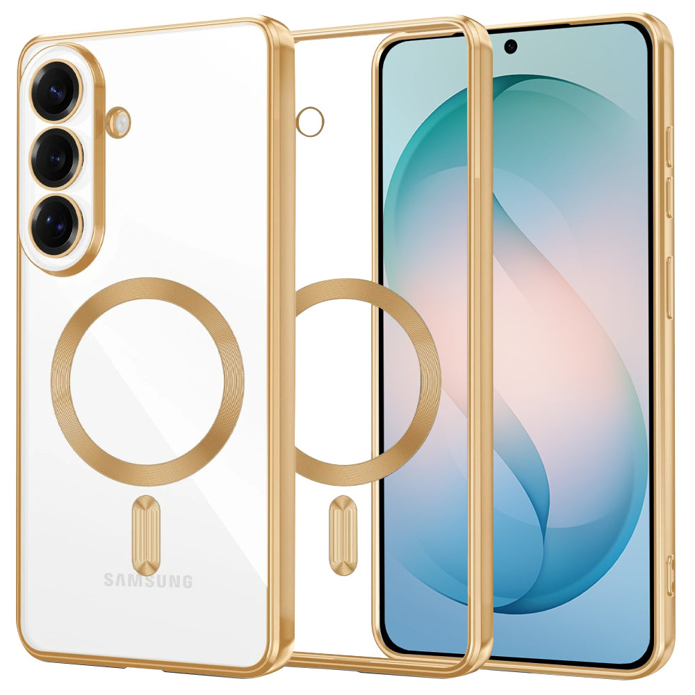 MagSafe Hülle für Samsung Galaxy S26 Plus, Techsuit, Luxury Crystal, Gold