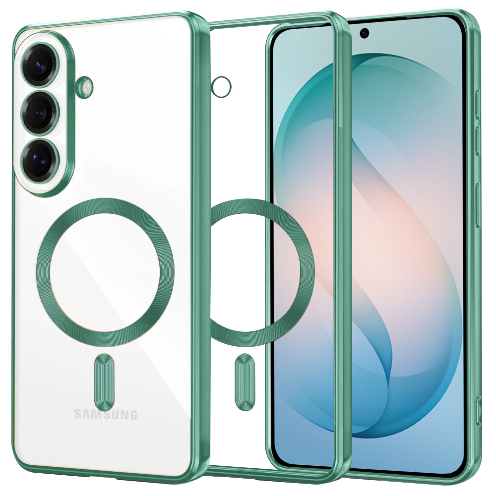MagSafe Hülle für Samsung Galaxy S26 Plus, Techsuit, Luxury Crystal, Hellgrün