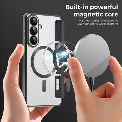 MagSafe Hülle für Samsung Galaxy S26 Plus, Techsuit, SmartMag Book, Schwarz