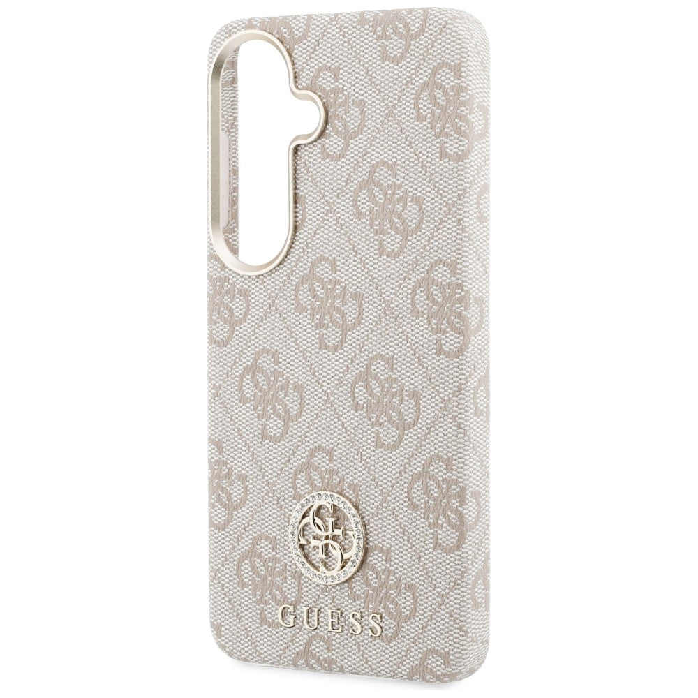 MagSafe Hülle für Samsung Galaxy S26 S942, Guess, Rhinestone Round Logo, Rosa