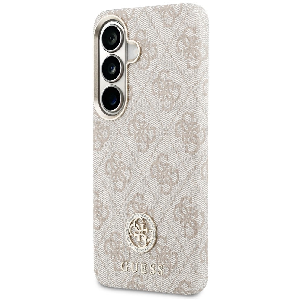MagSafe Hülle für Samsung Galaxy S26 S942, Guess, Rhinestone Round Logo, Rosa