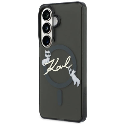 MagSafe-Hülle für Samsung Galaxy S26 S942, Karl Lagerfeld, IML Choupette Karl Script Logo, Schwarz