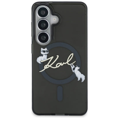 MagSafe-Hülle für Samsung Galaxy S26 S942, Karl Lagerfeld, IML Choupette Karl Script Logo, Schwarz