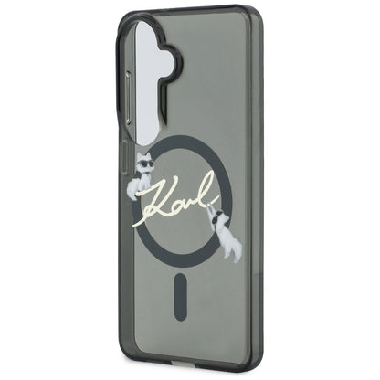 MagSafe-Hülle für Samsung Galaxy S26 S942, Karl Lagerfeld, IML Choupette Karl Script Logo, Schwarz