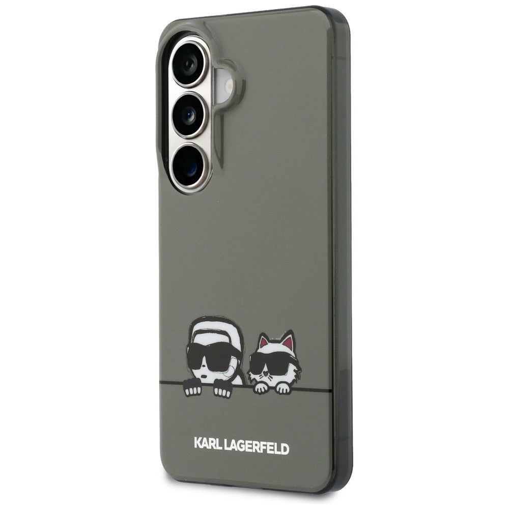 MagSafe Hülle für Samsung Galaxy S26 S942, Karl Lagerfeld, IML Karl & Choupette Peekaboo Logo, Schwarz