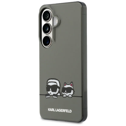 MagSafe Hülle für Samsung Galaxy S26 S942, Karl Lagerfeld, IML Karl & Choupette Peekaboo Logo, Schwarz