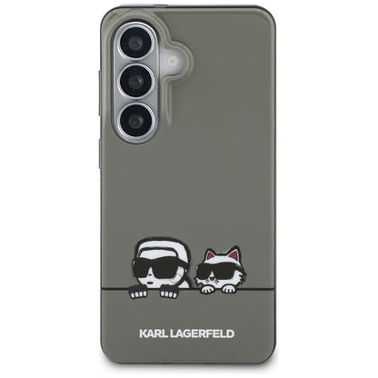 MagSafe Hülle für Samsung Galaxy S26 S942, Karl Lagerfeld, IML Karl & Choupette Peekaboo Logo, Schwarz