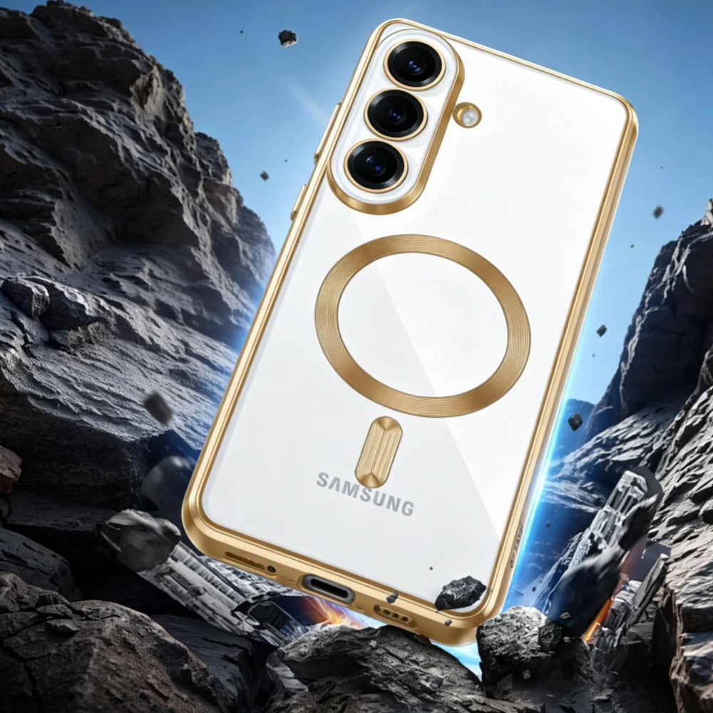 MagSafe Hülle für Samsung Galaxy S26 S942, Techsuit, Luxury Crystal, Gold