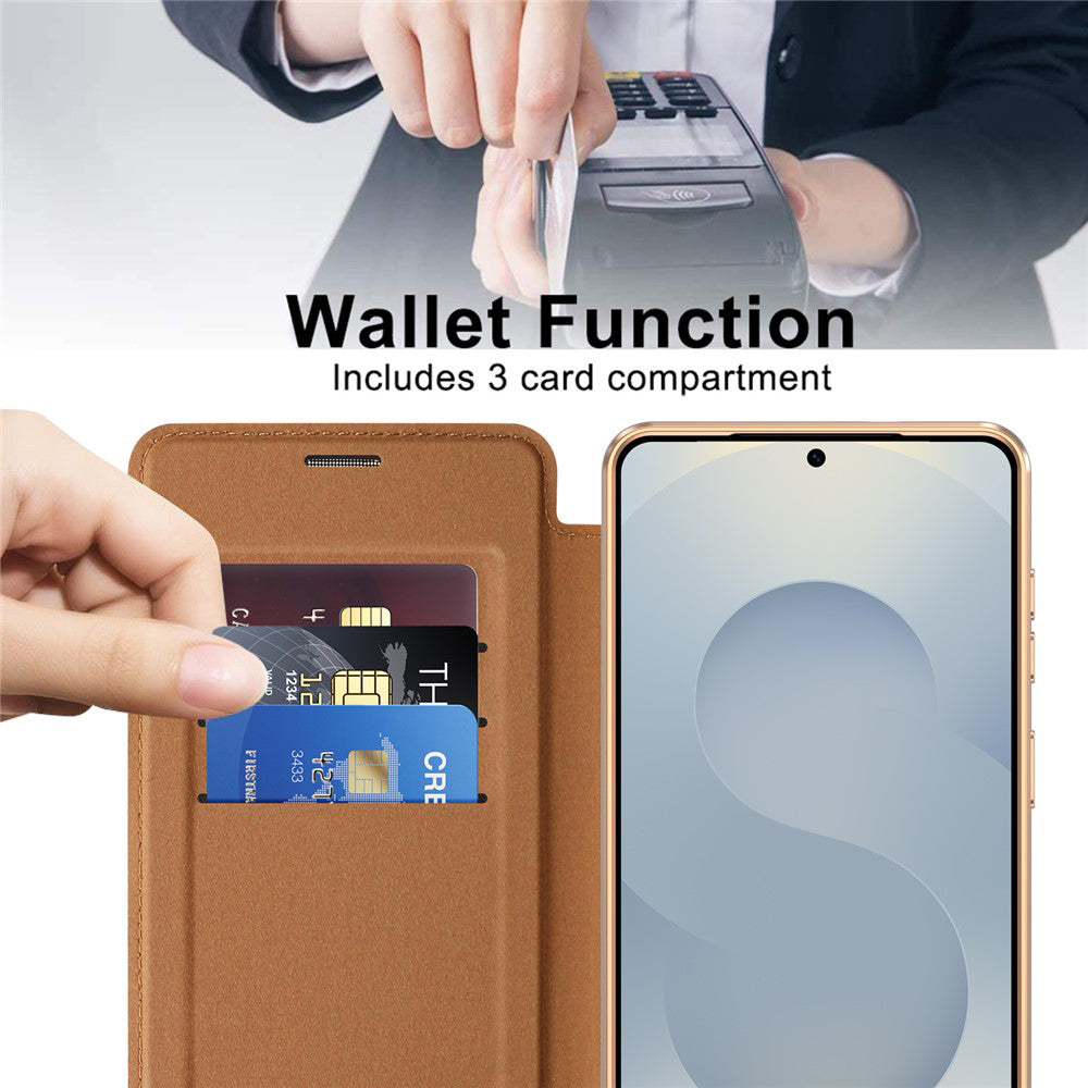 MagSafe Hülle für Samsung Galaxy S26, Techsuit, SmartMag Book, Braun