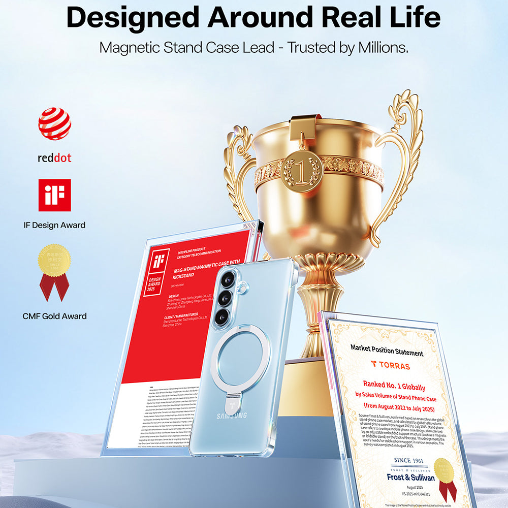 MagSafe Hülle für Samsung Galaxy S26, Torras, Ostand Slim, Transparent