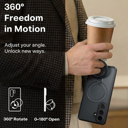 MagSafe Hülle für Samsung Galaxy S26, Torras, Ostand Spin, Schwarz